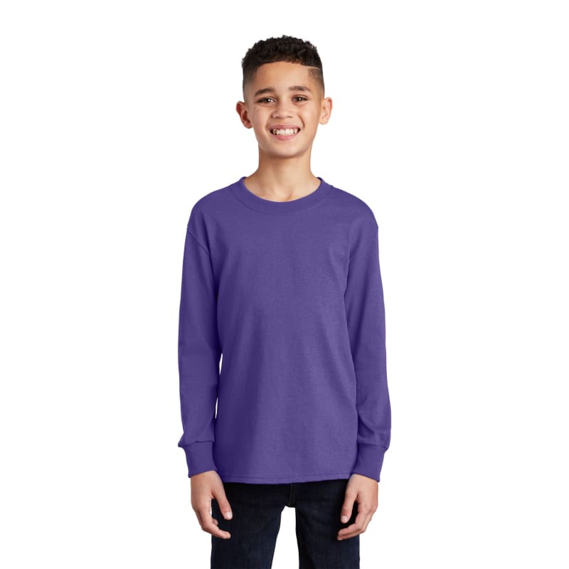 Port & Company Youth Long Sleeve Core Cotton Tee. 18