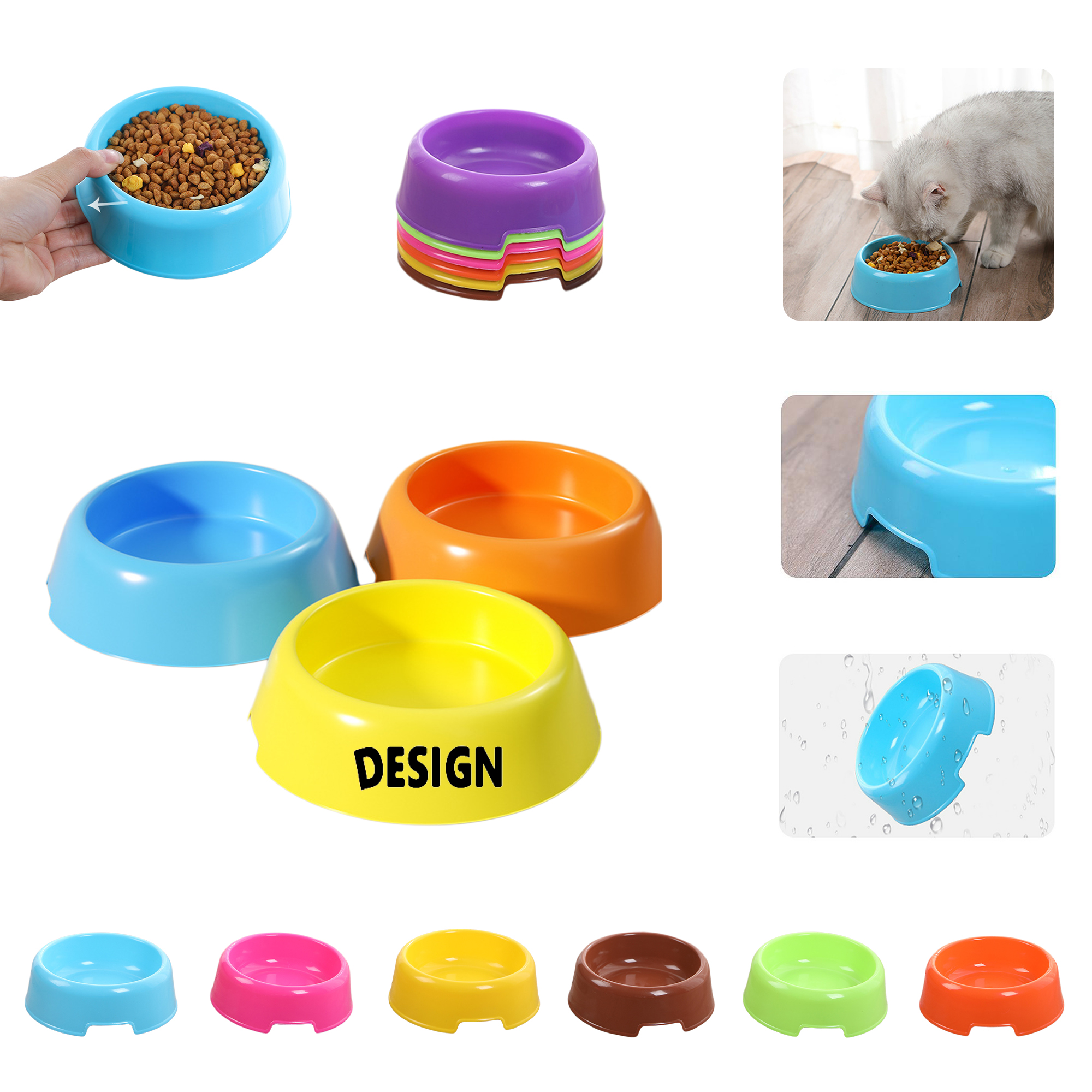 Durable Plastic Dog Bowls for Cats Puppies 1