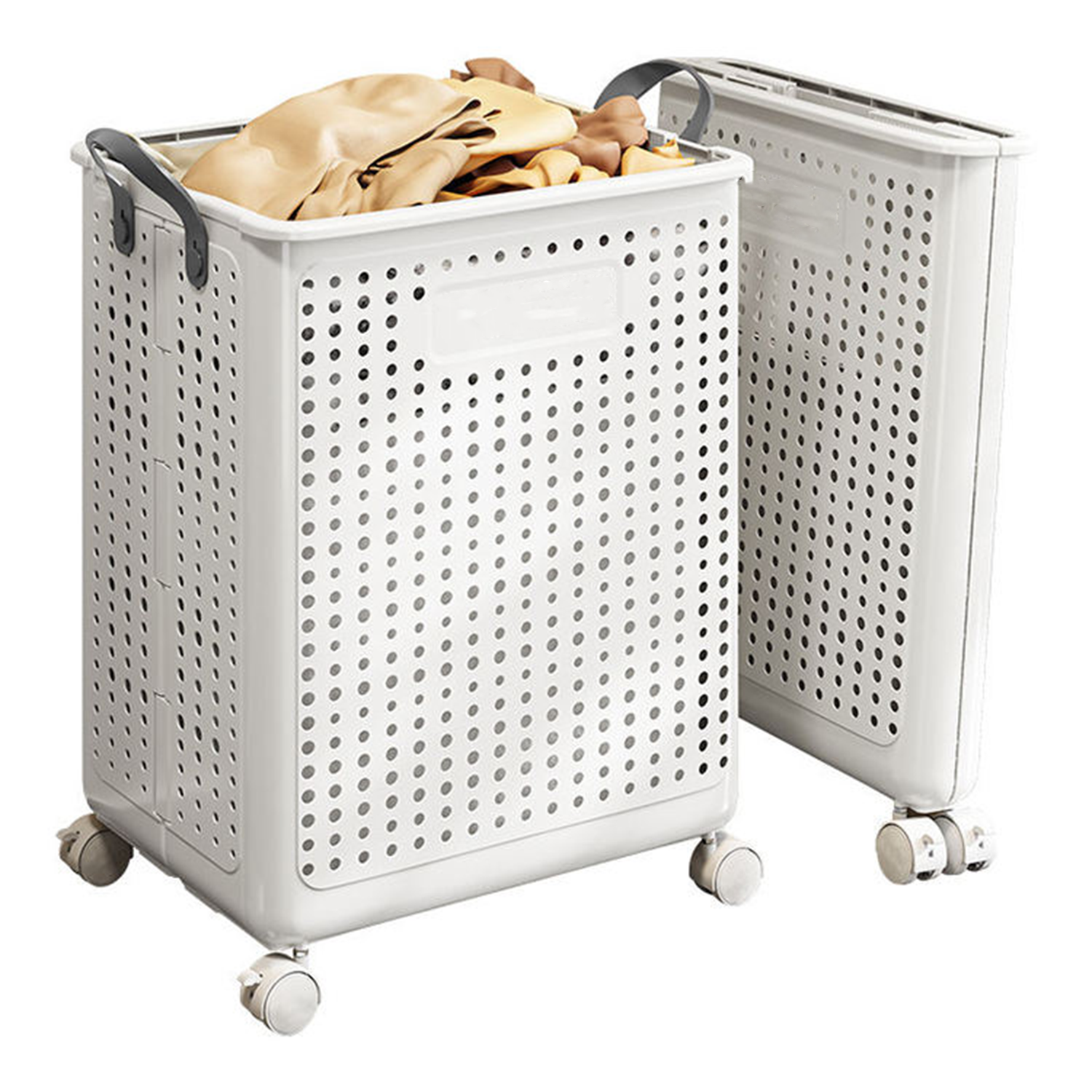 Large Capacity Foldable Laundry Basket w/ Wheels 14