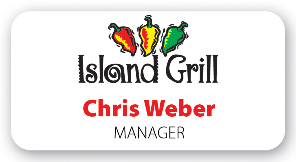 Laminated Name Badge (1.75"x3.5") Rectangle 3