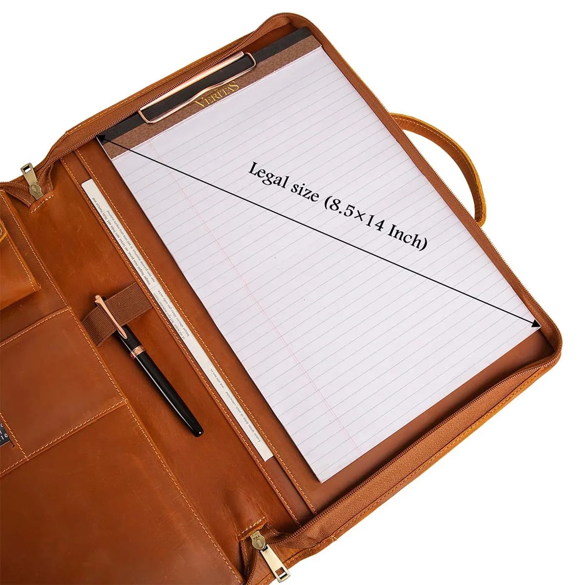 Personalised Leather Portfolio with Handle 8