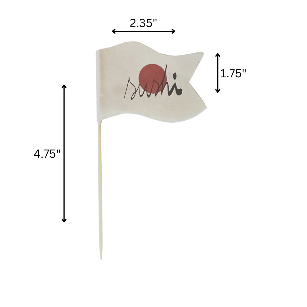 4.75" Bulk Custom Toothpick Flags - Large Wavy Notched - 2.35" x 1.75" 3
