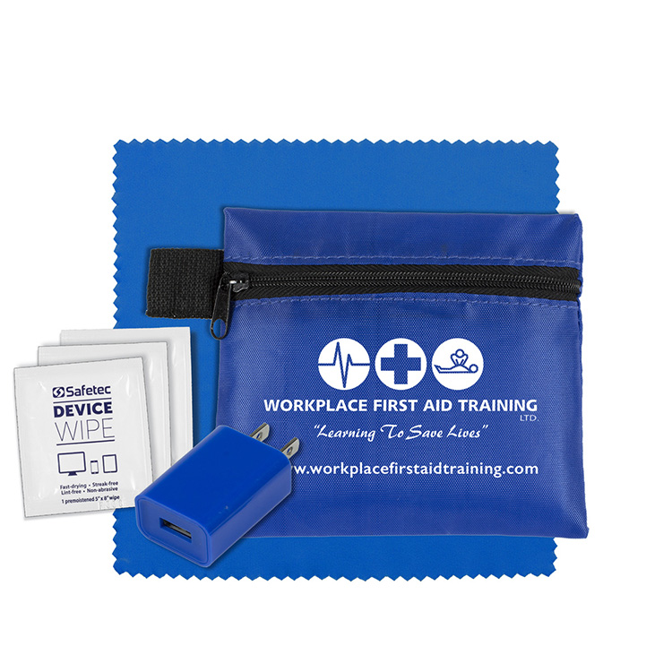 "TECHPACK" Tech Hom and Travel Kit with Microfiber Cleaning Cloth and US Wall Charger 21