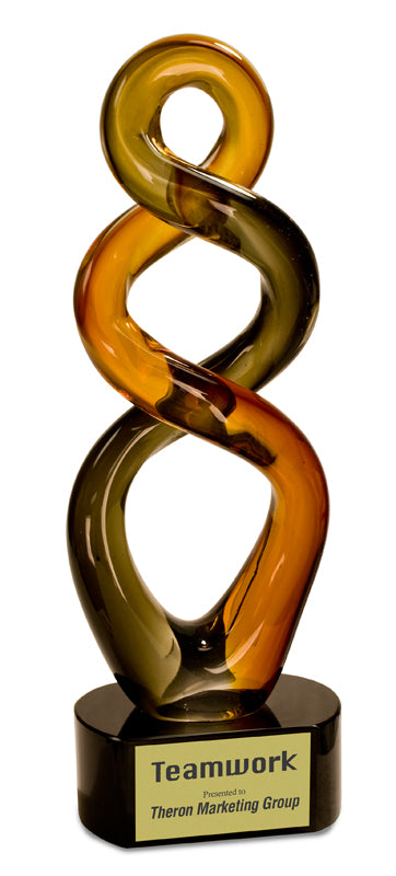 13" Brown Twist Art Glass 2