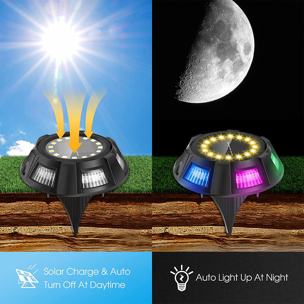 Round Solar Outdoor Garden Decorative Ground Light 3