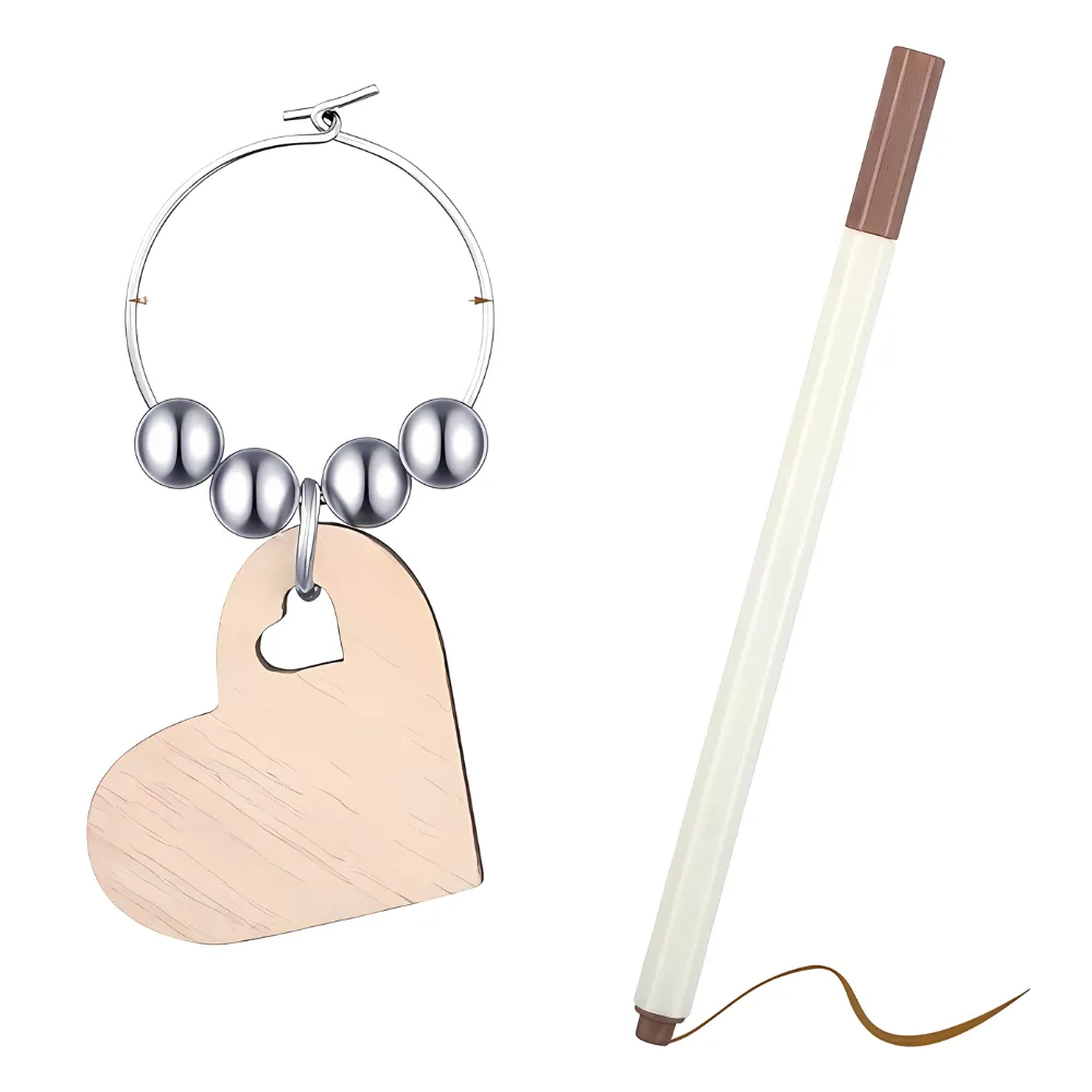 Wooden Wine Charms 3
