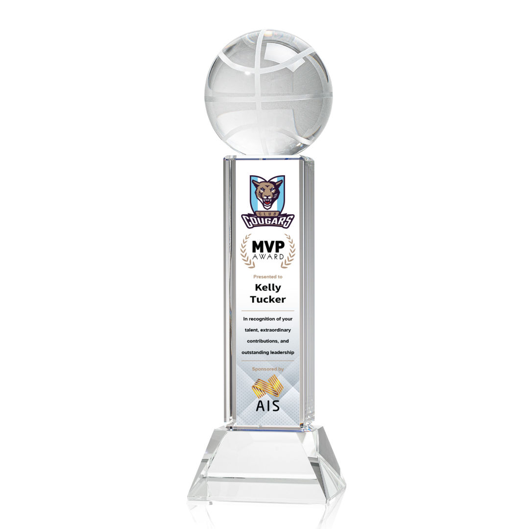 Basketball VividPrint™ Award on Stowe - Clear