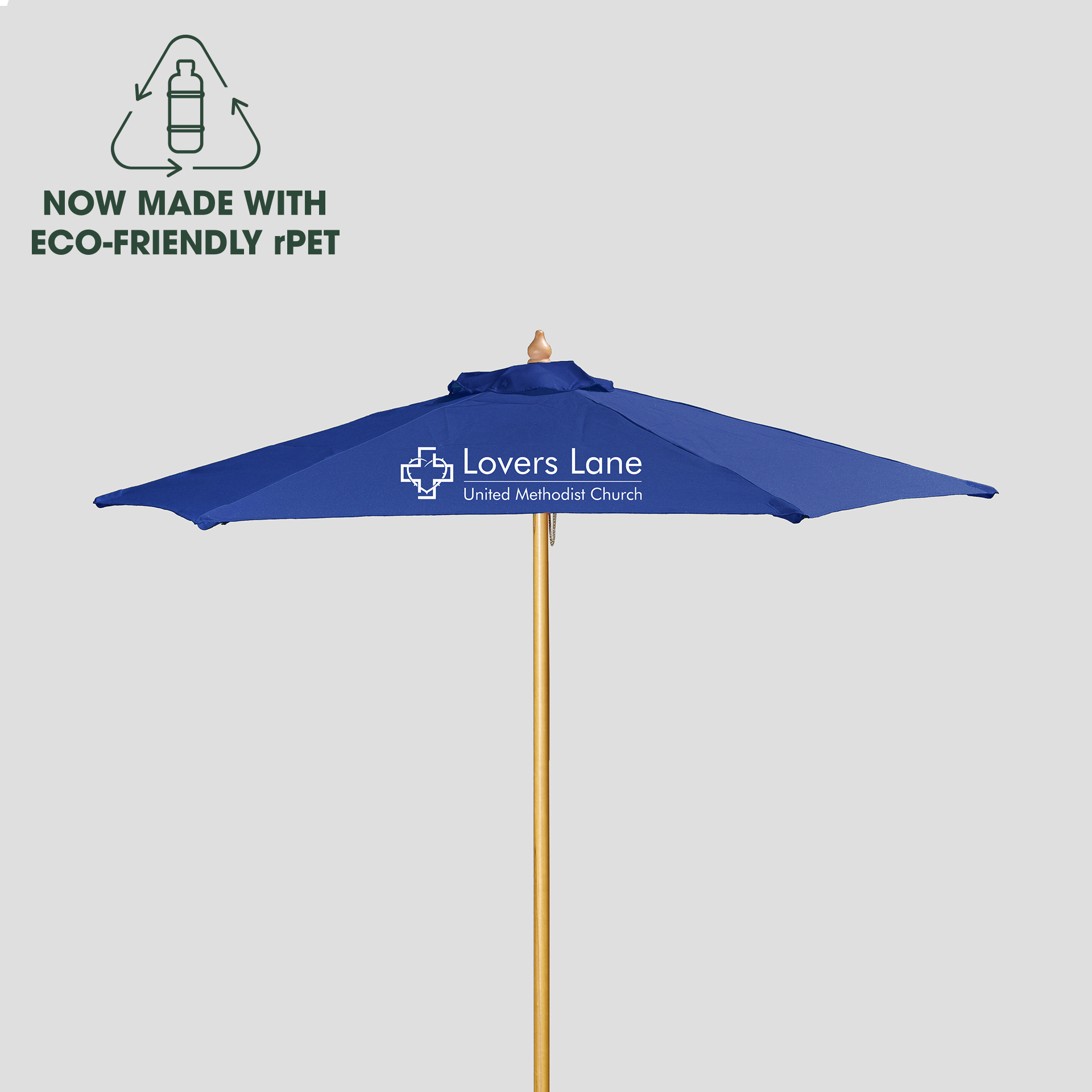 7' Wood Market Umbrella