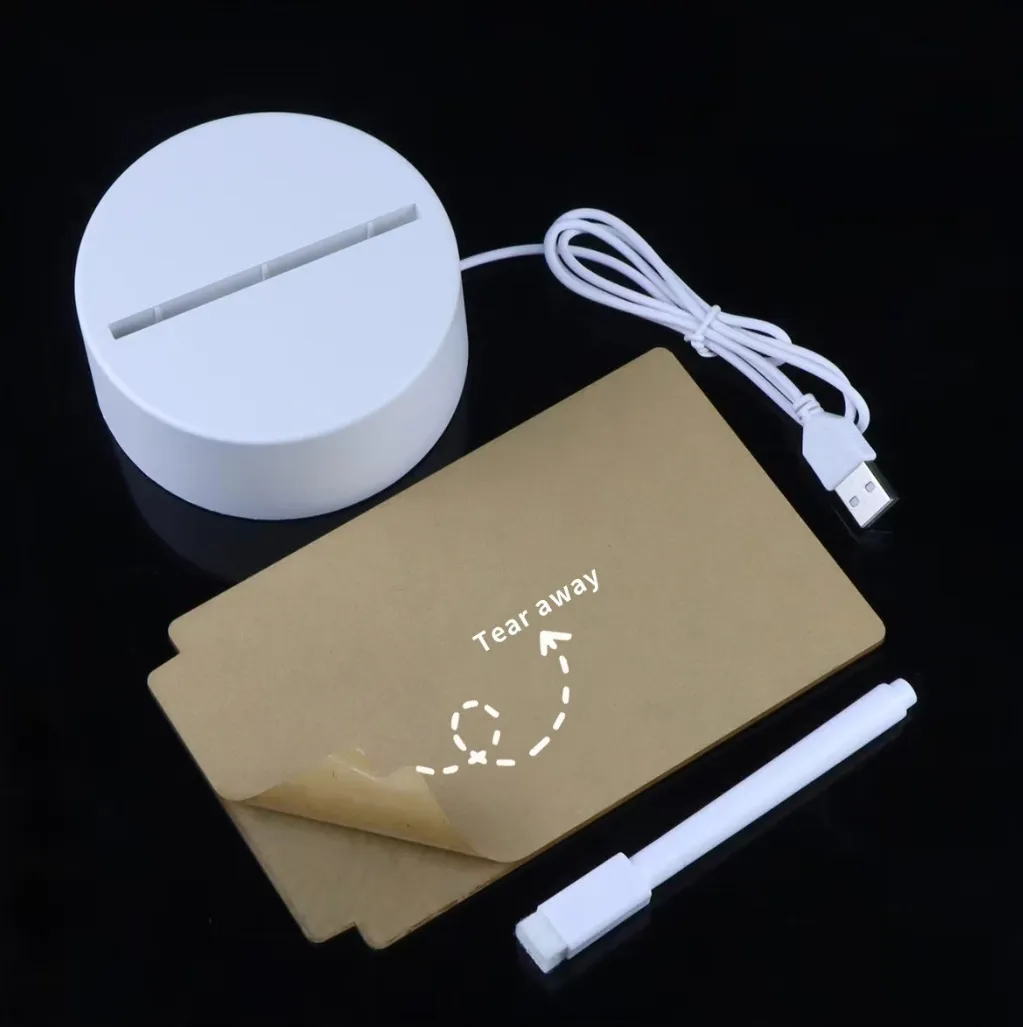 Acrylic Led Night Light Message Note Board 3