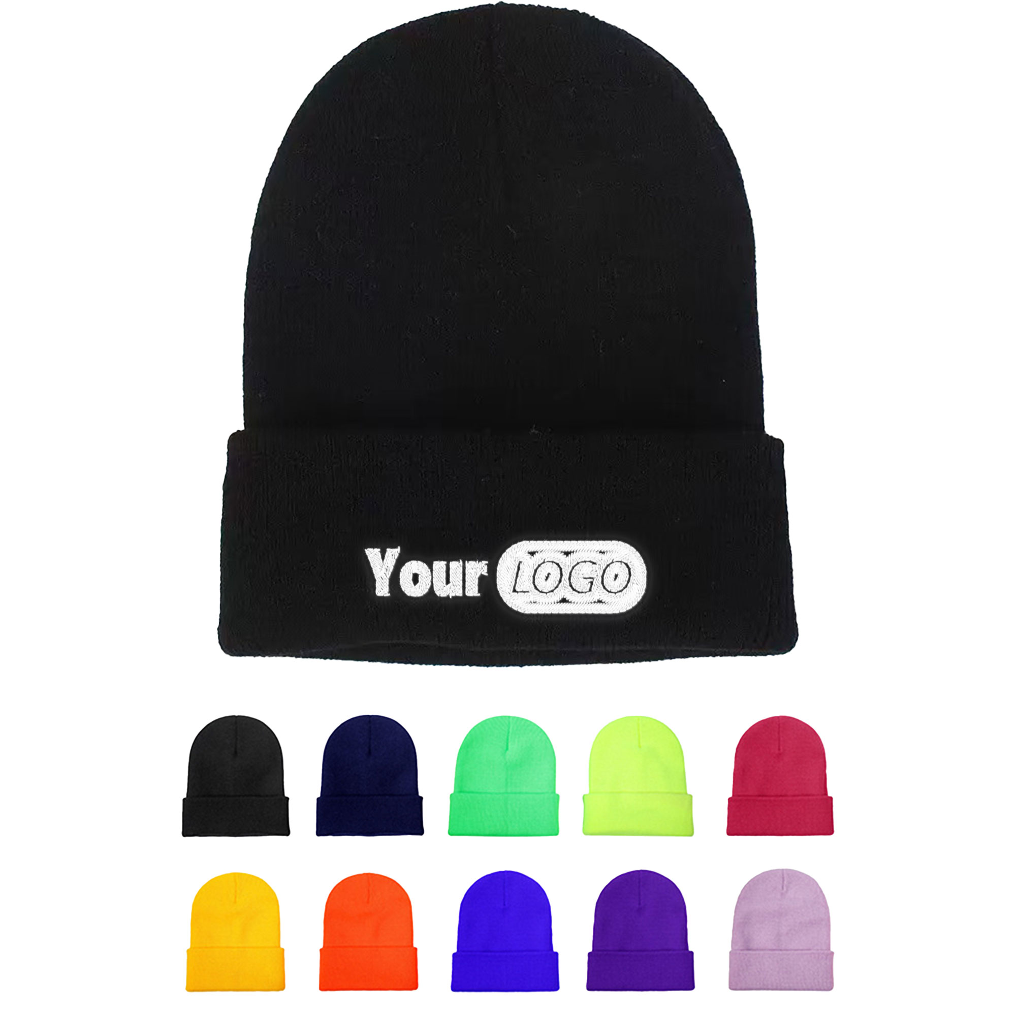 Solid Color Acrylic Knit Beanie Hat 2