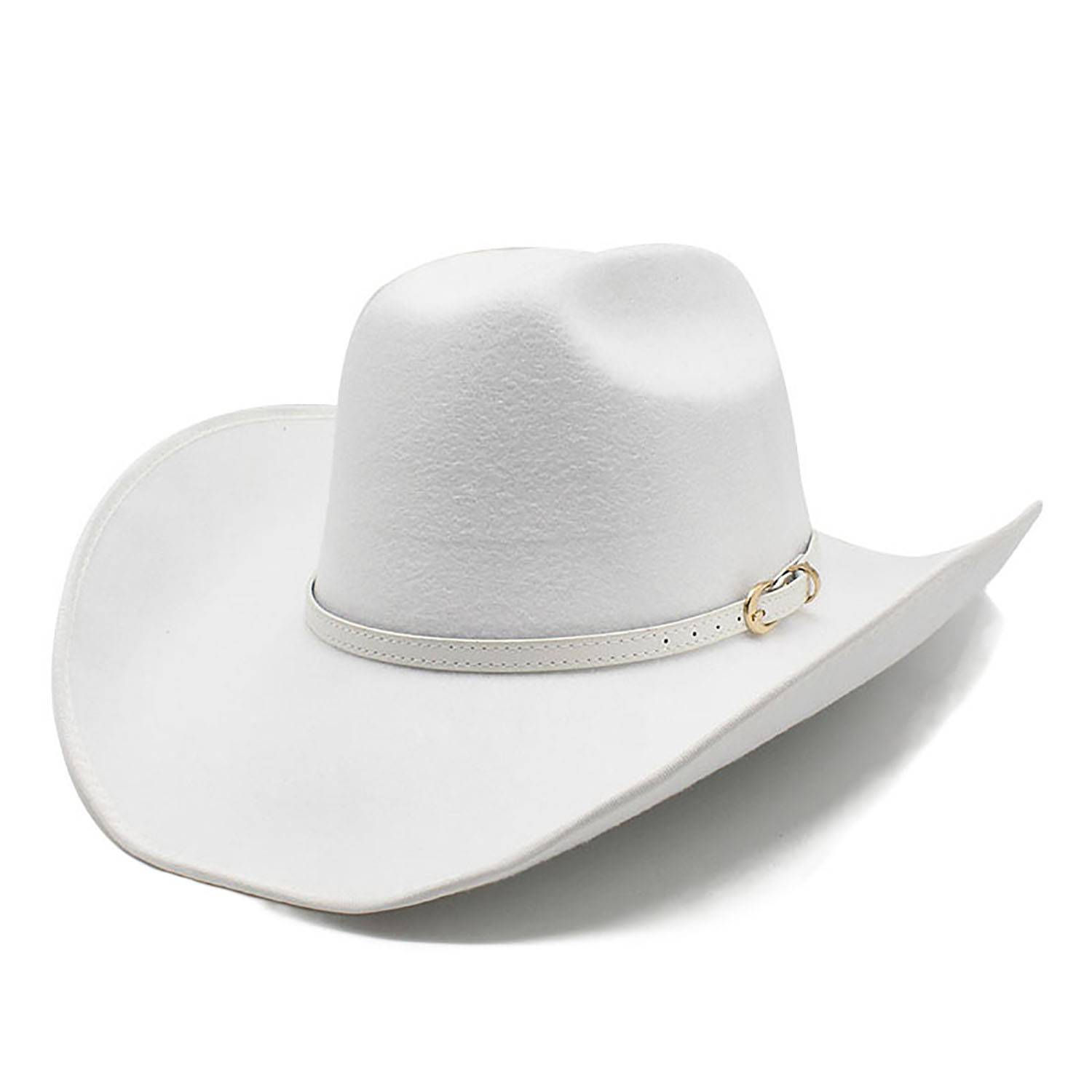 Classic Wool Cowboy Hat with Metallic Buckle 6