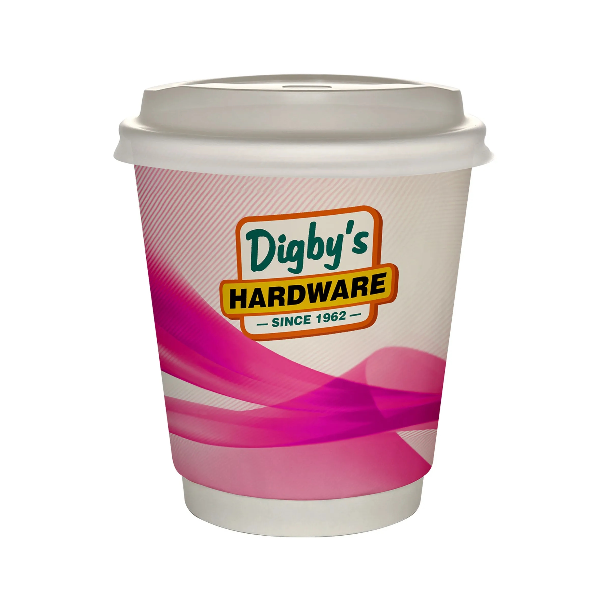 10 oz Full Color Groovy Insulated Paper Cup With Lid 15