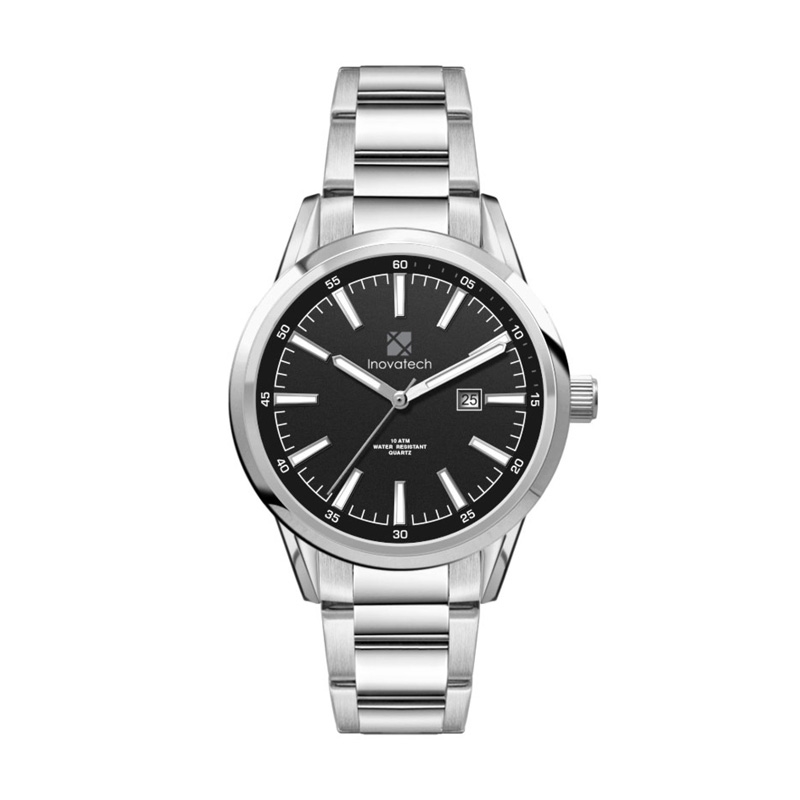 34MM SS, SILVER CASE,  3-HAND MVT, DTE