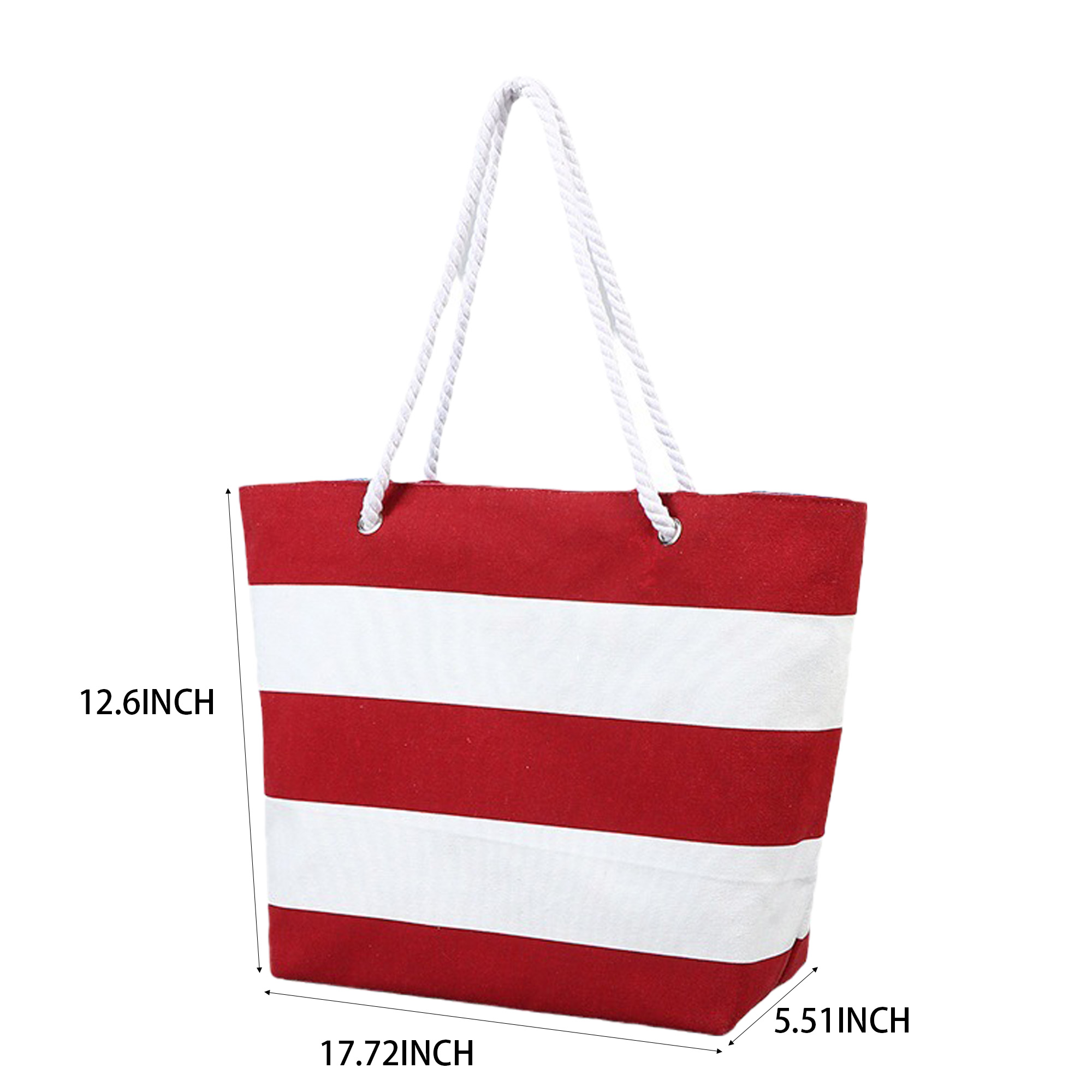Striped Canvas Tote Bag 3