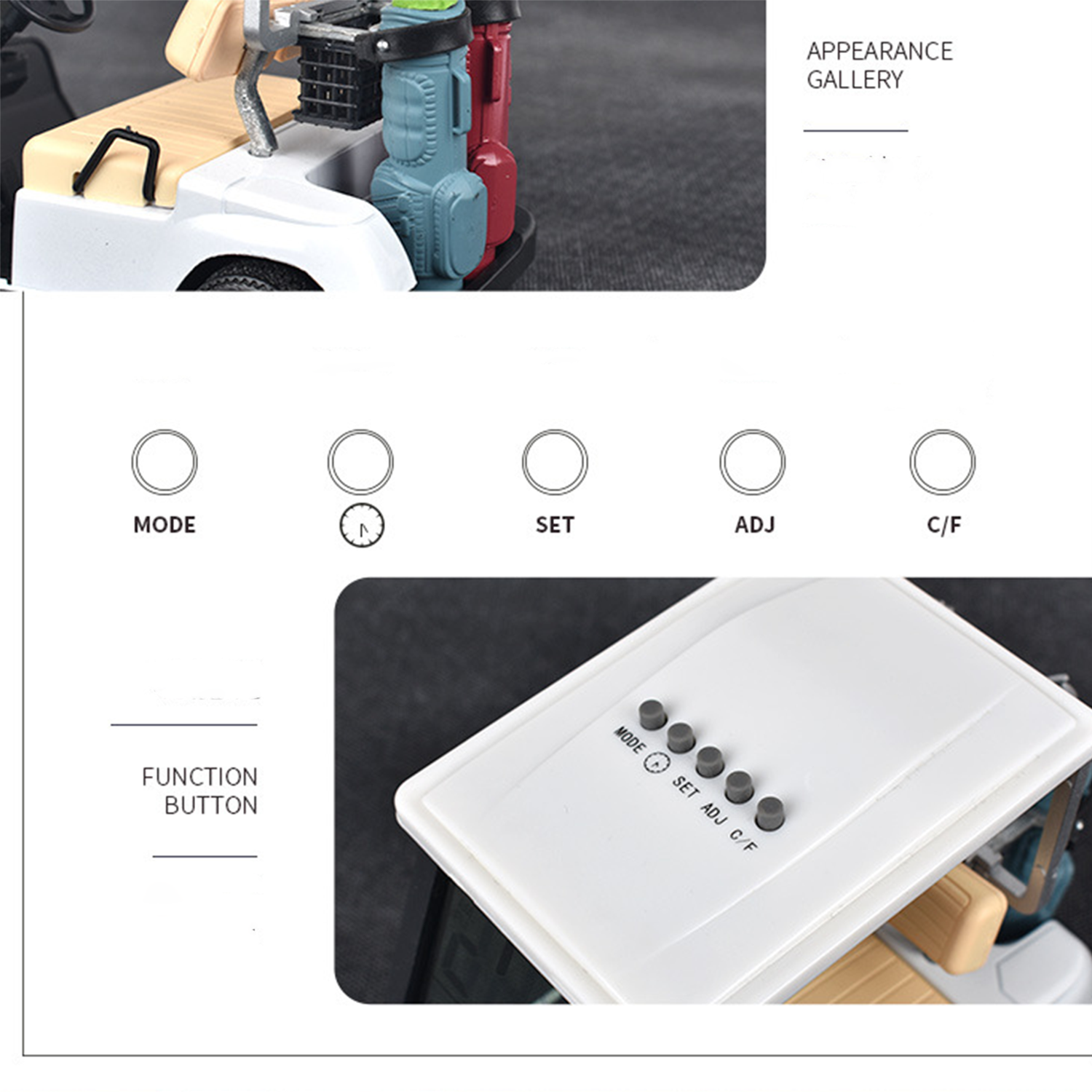 Innovative Multi-functional Golf Cart Alarm Clock 3