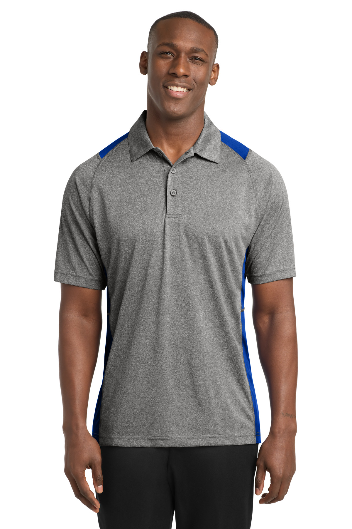 Sport-Tek Heather Colorblock Contender Polo. ST665 70