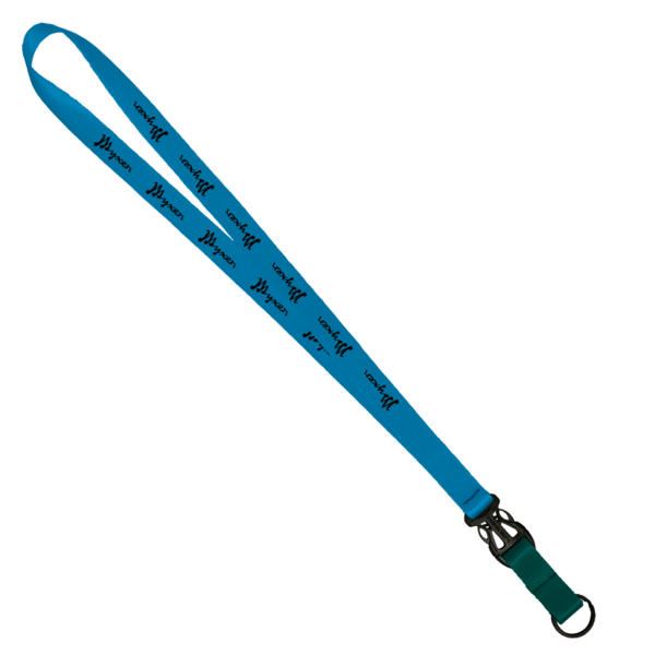 3/4" Multi color (Top and bottom) Nylon Lanyard with Plastic Slide Buckle R 300