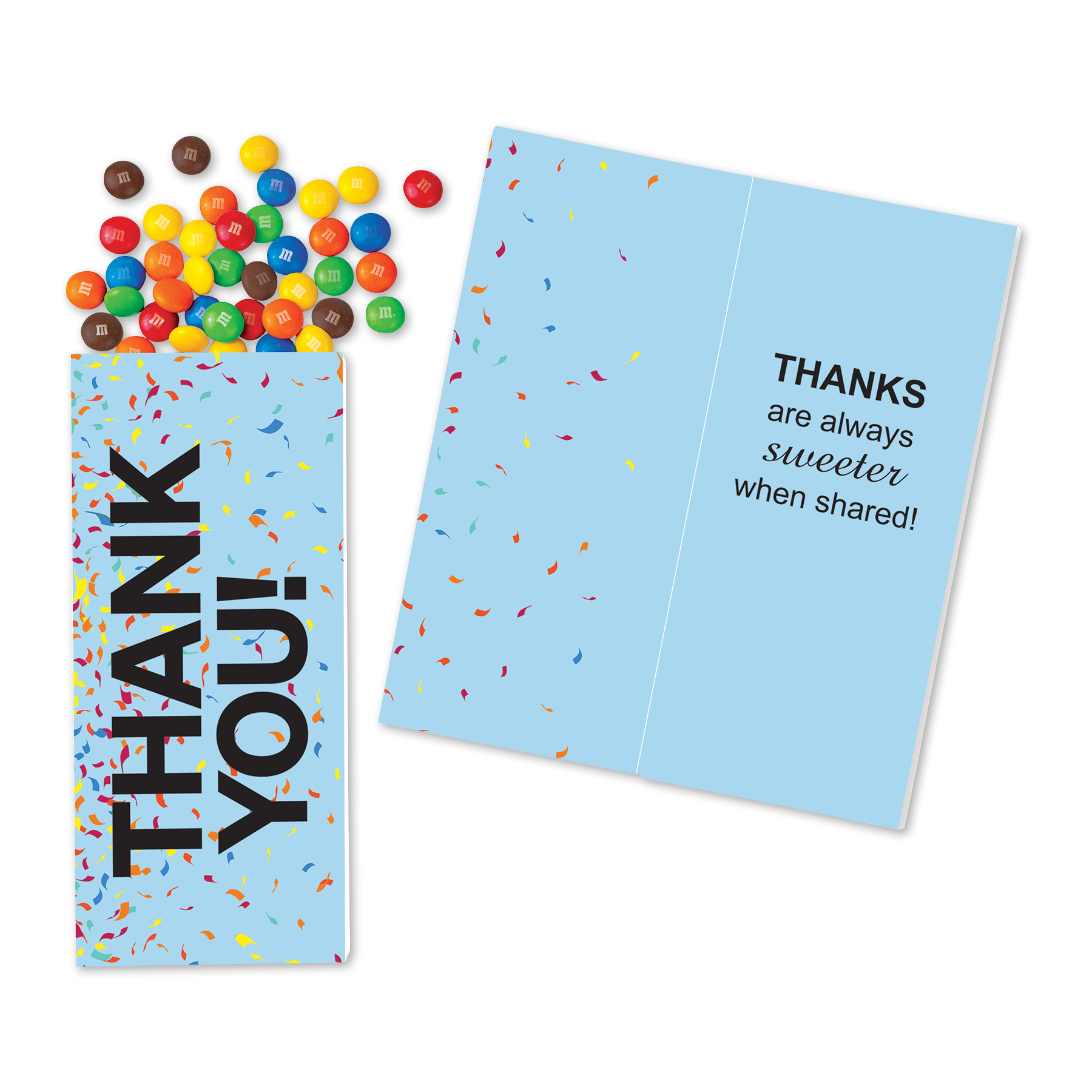 One Color Foil-Stamped Stock Gratitude Sweeter Cards with Candy Coated Chocolate Bitz 2