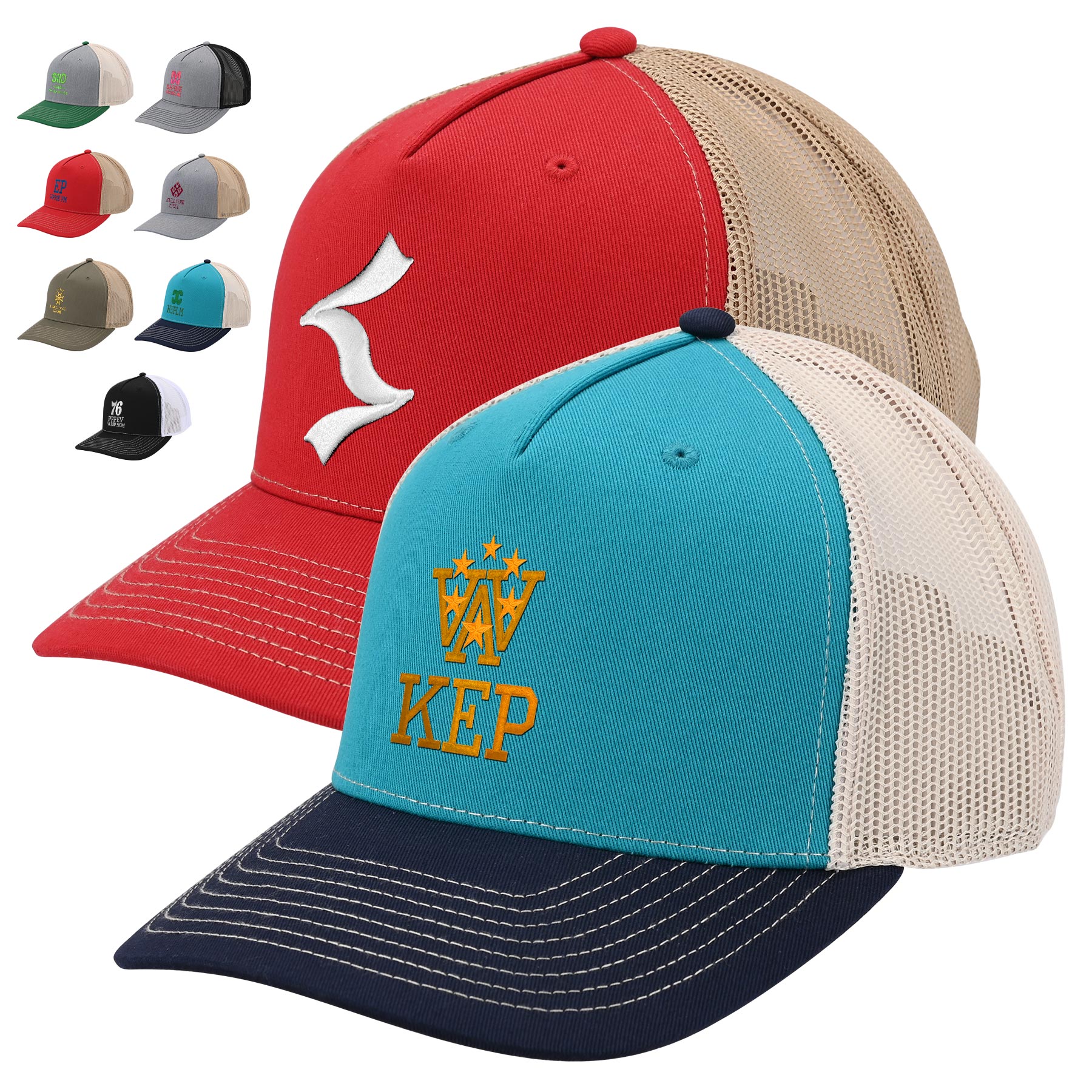 Cotton Mesh Trucker Cap With Plastic Snapback 3