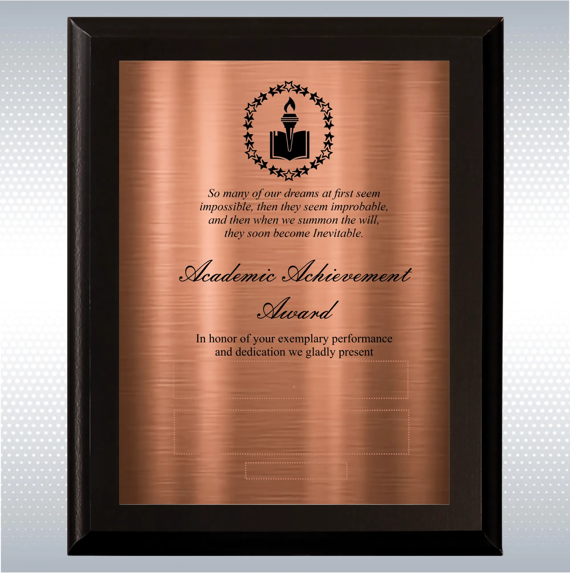 Black Matte Plaque Academic Achievement Award 13