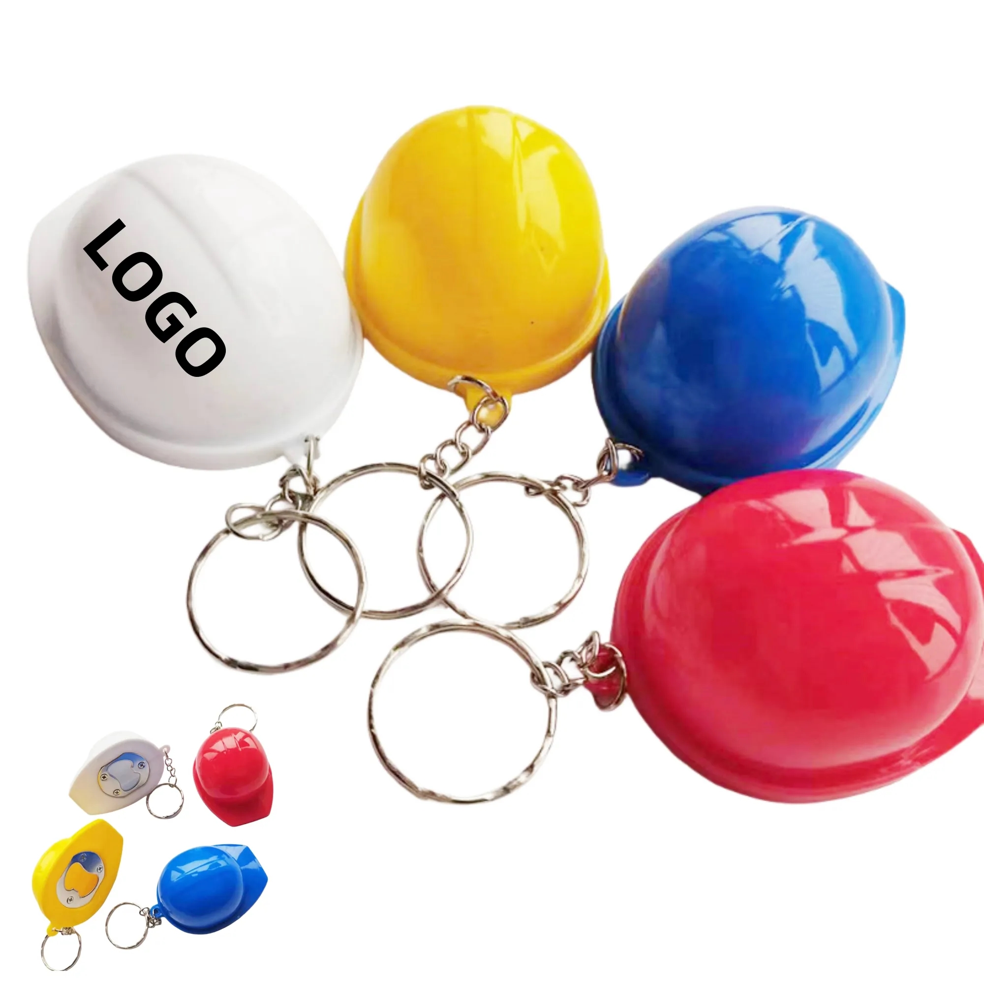 Hard Hat Shaped Bottle Opener Keychain 1