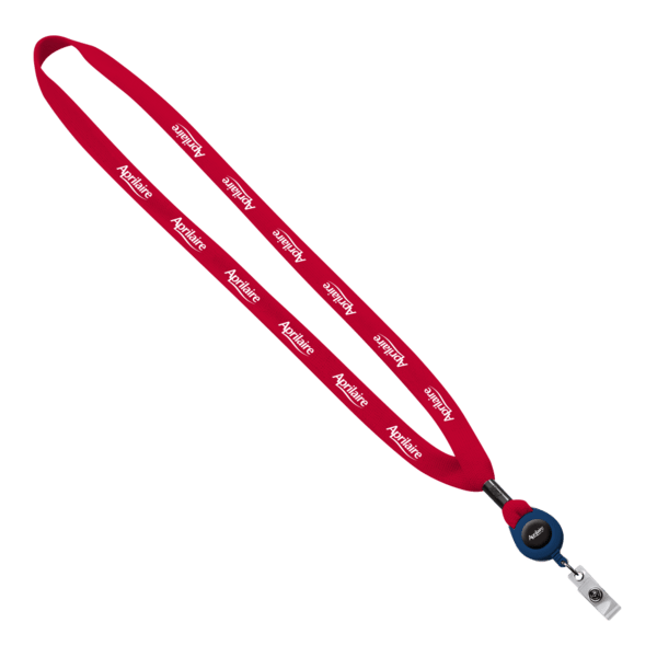 5/8" New Polyester "Shoelace" Lanyard with Retractable Badge Reel 105