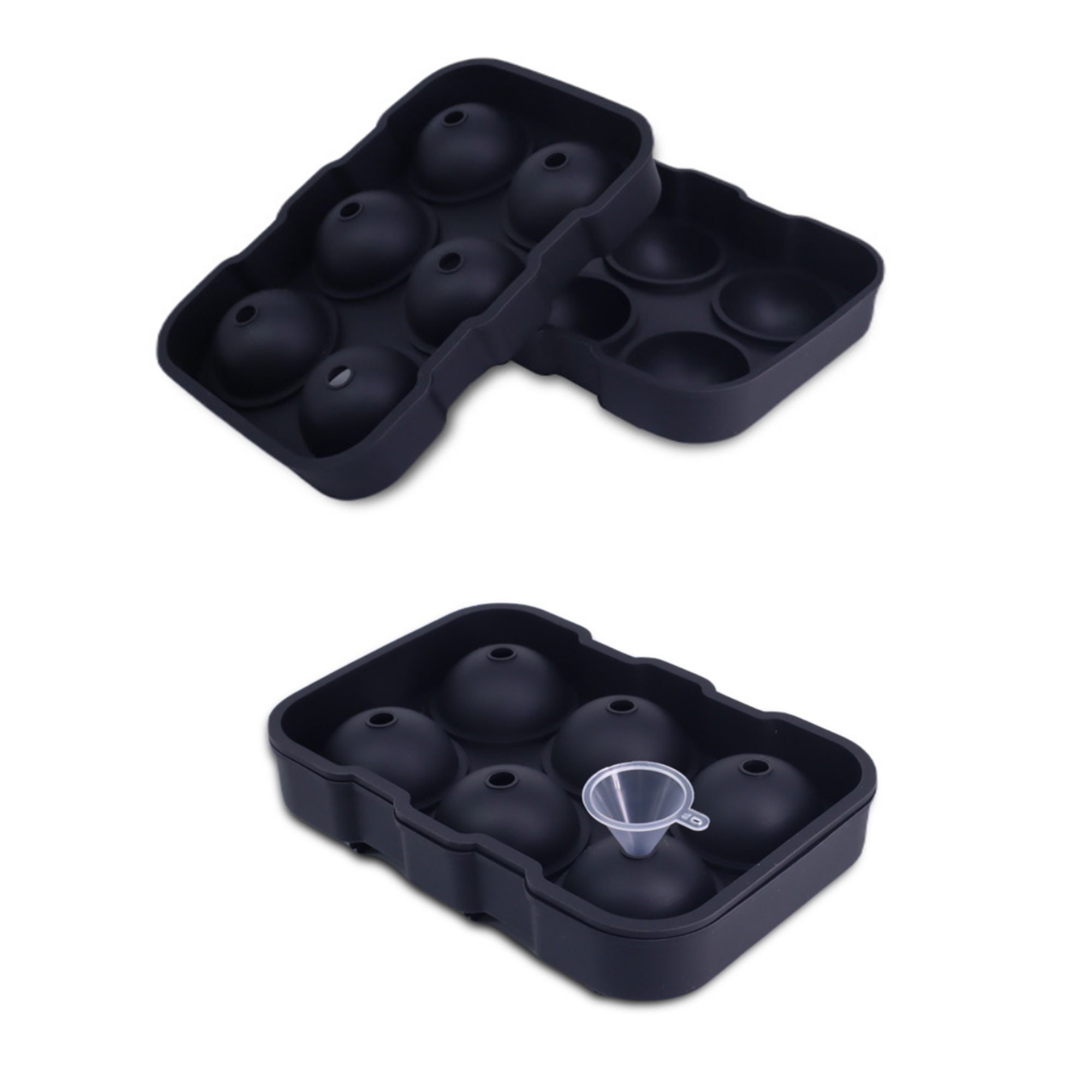MOQ 50 PCS Durable Silicone Ball Shaped Ice Tray 6