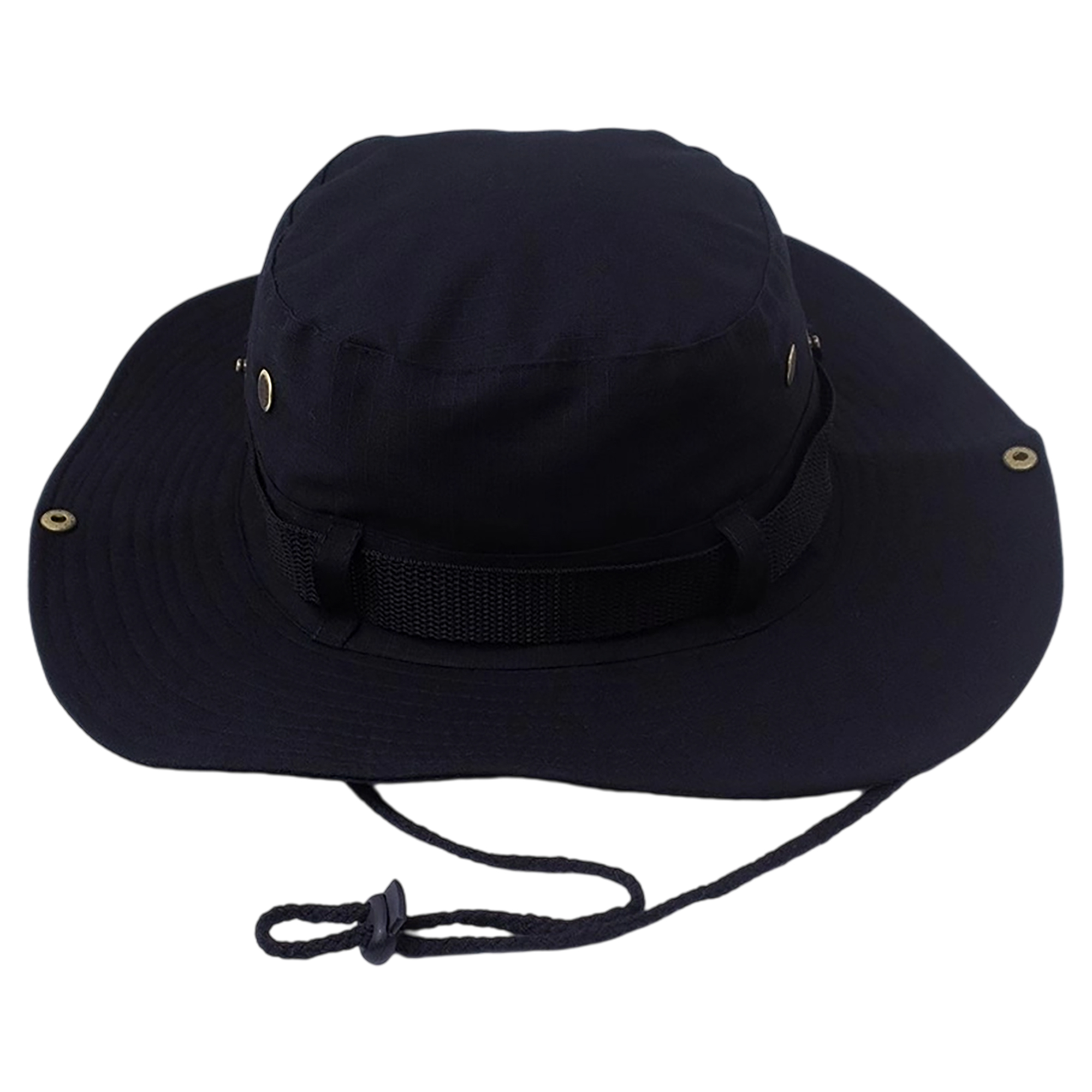 Cotton Wide Brim Boonie Hat With Chin Cord And Ventilation Mesh 4