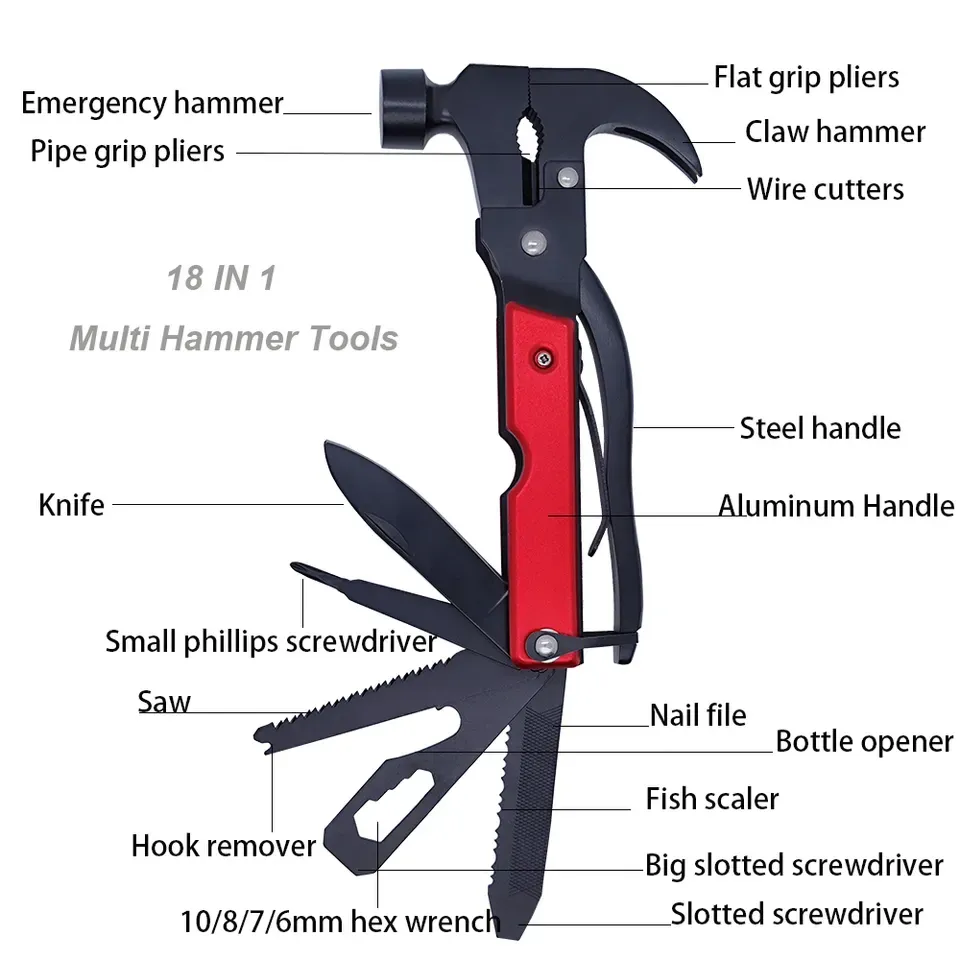 Multifunction Survival Claw Hammer Multitool 2