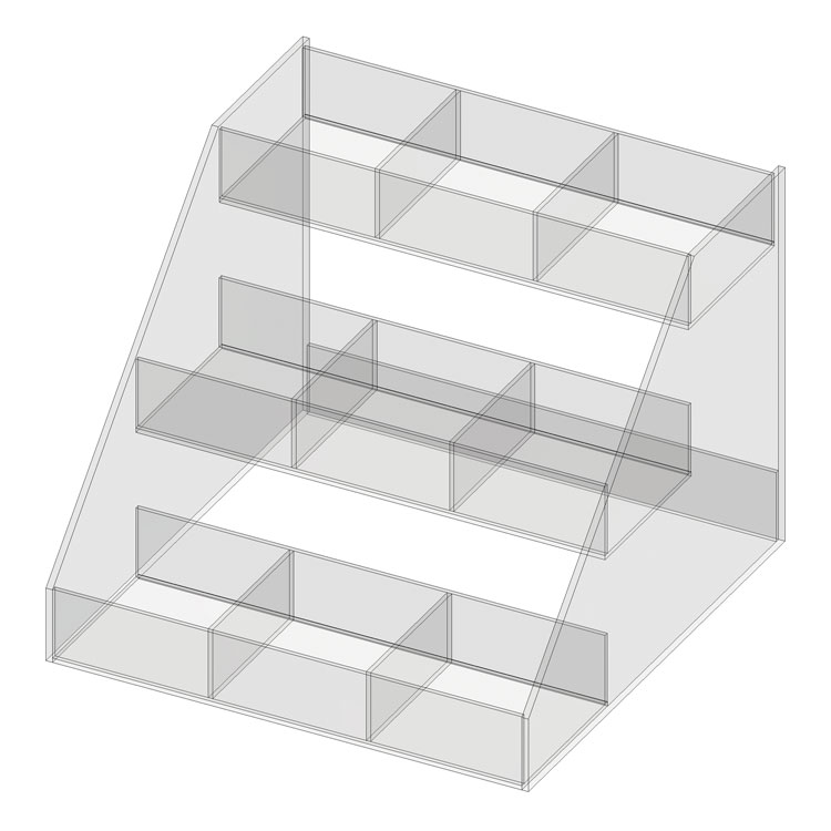 3 Tier Acrylic Beverage Display 3 Columns