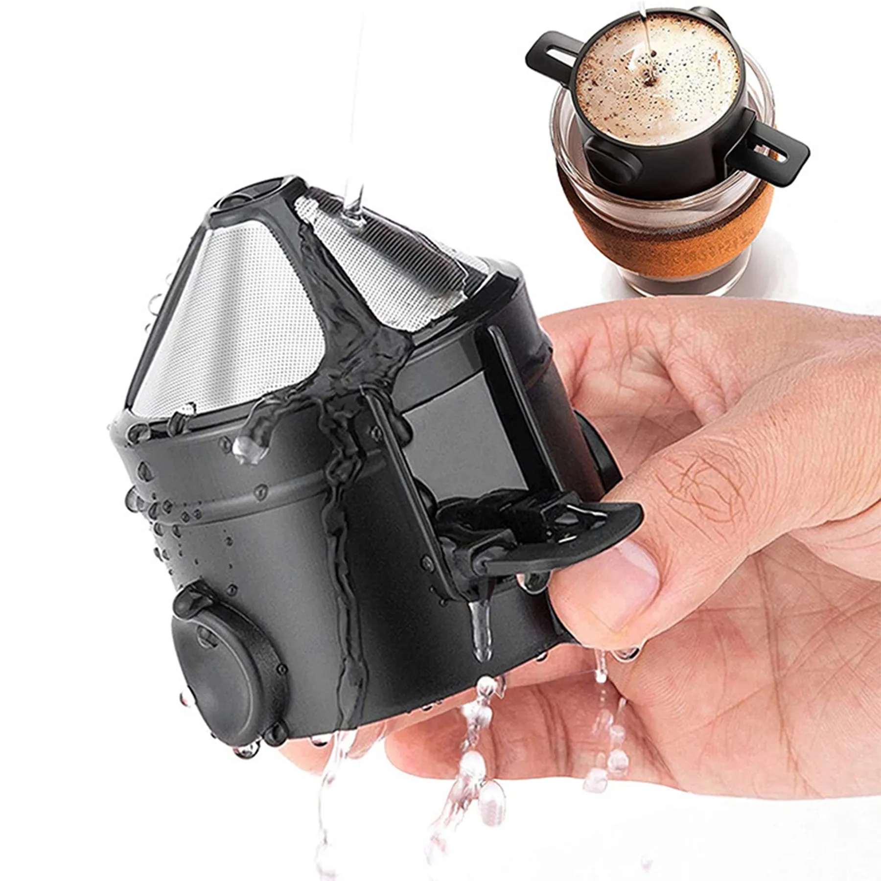 Stainless Steel Filter Free Coffee Funnel 4