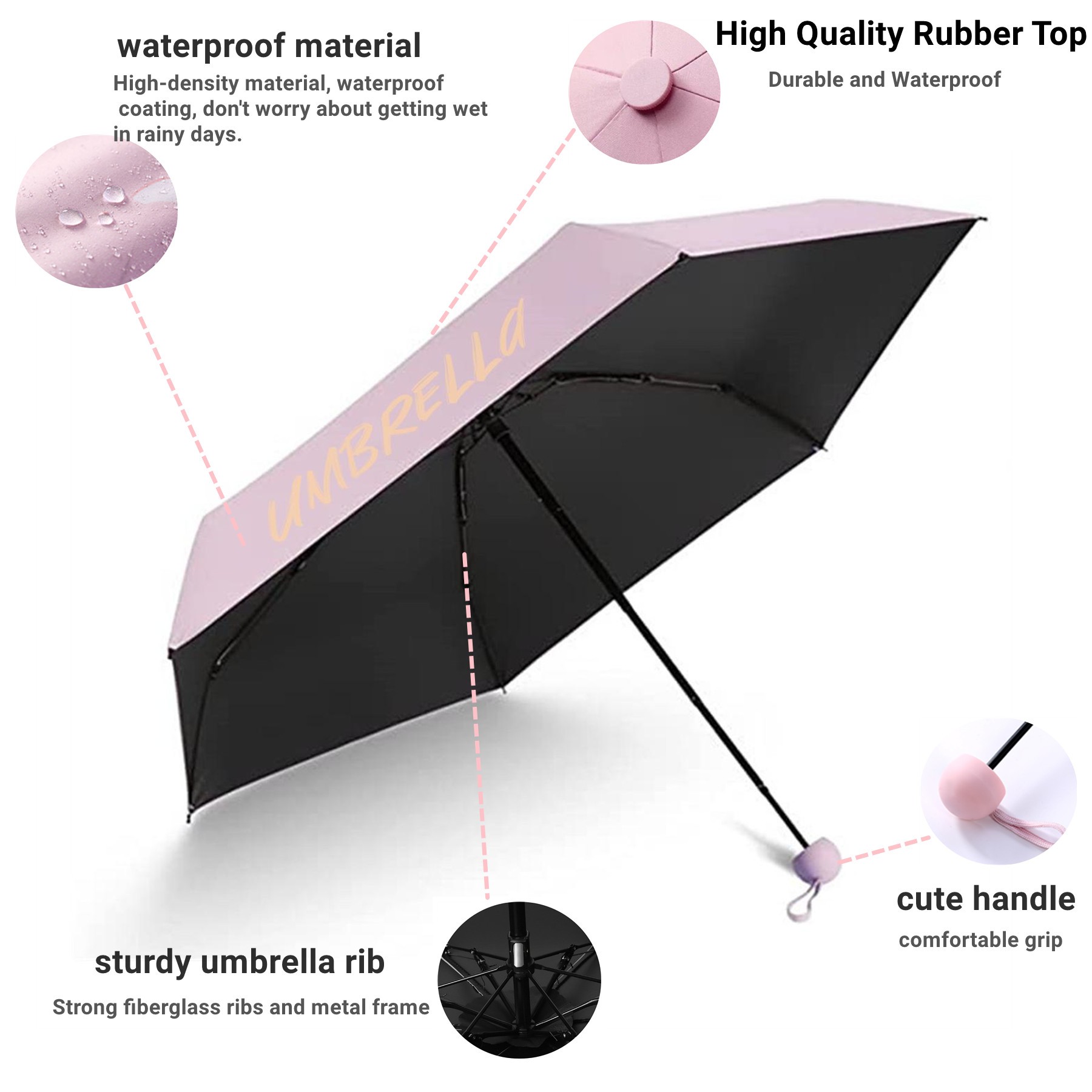 42" Arc Mini Travel Umbrella 6
