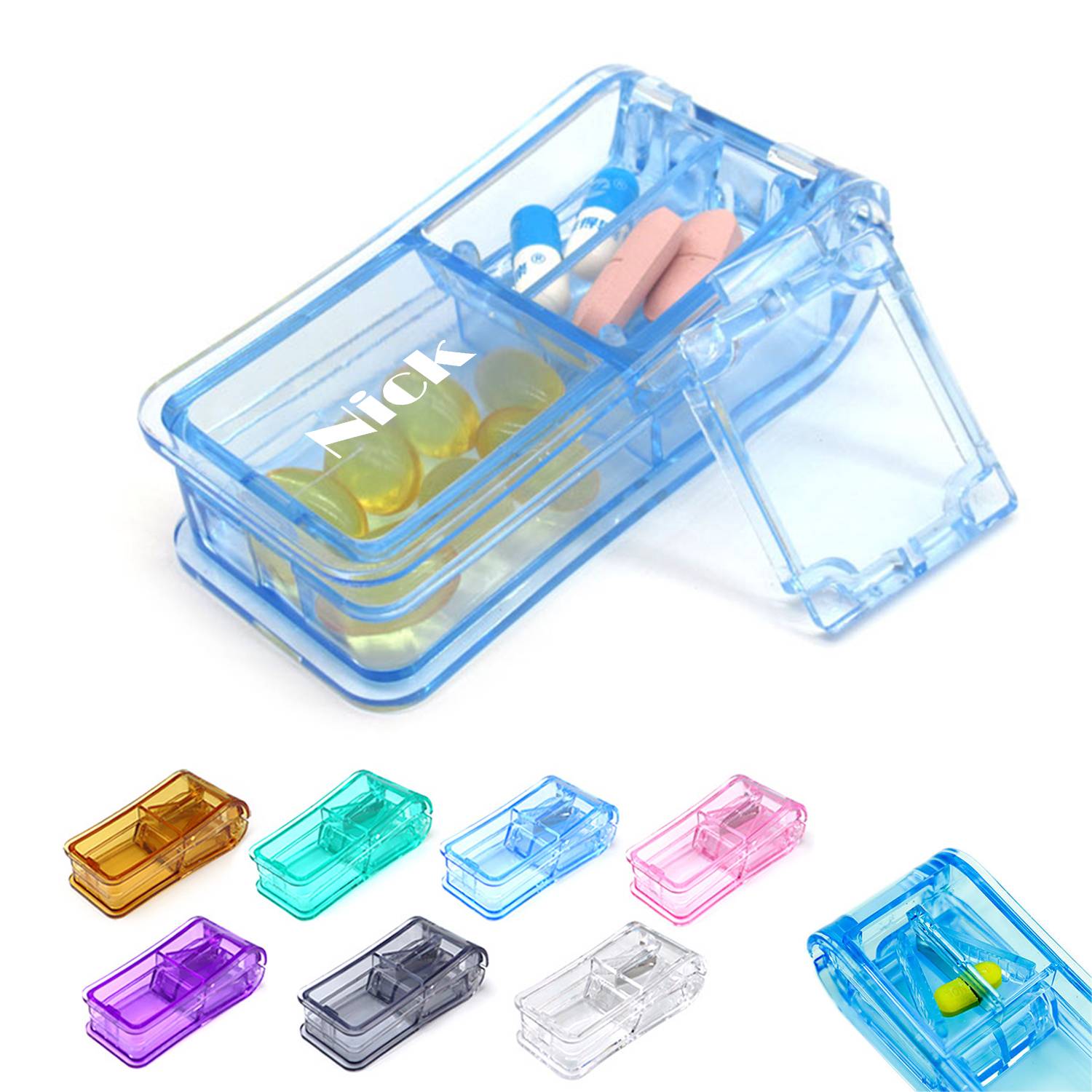 Transparent Pill Cutting and Storage Box 7
