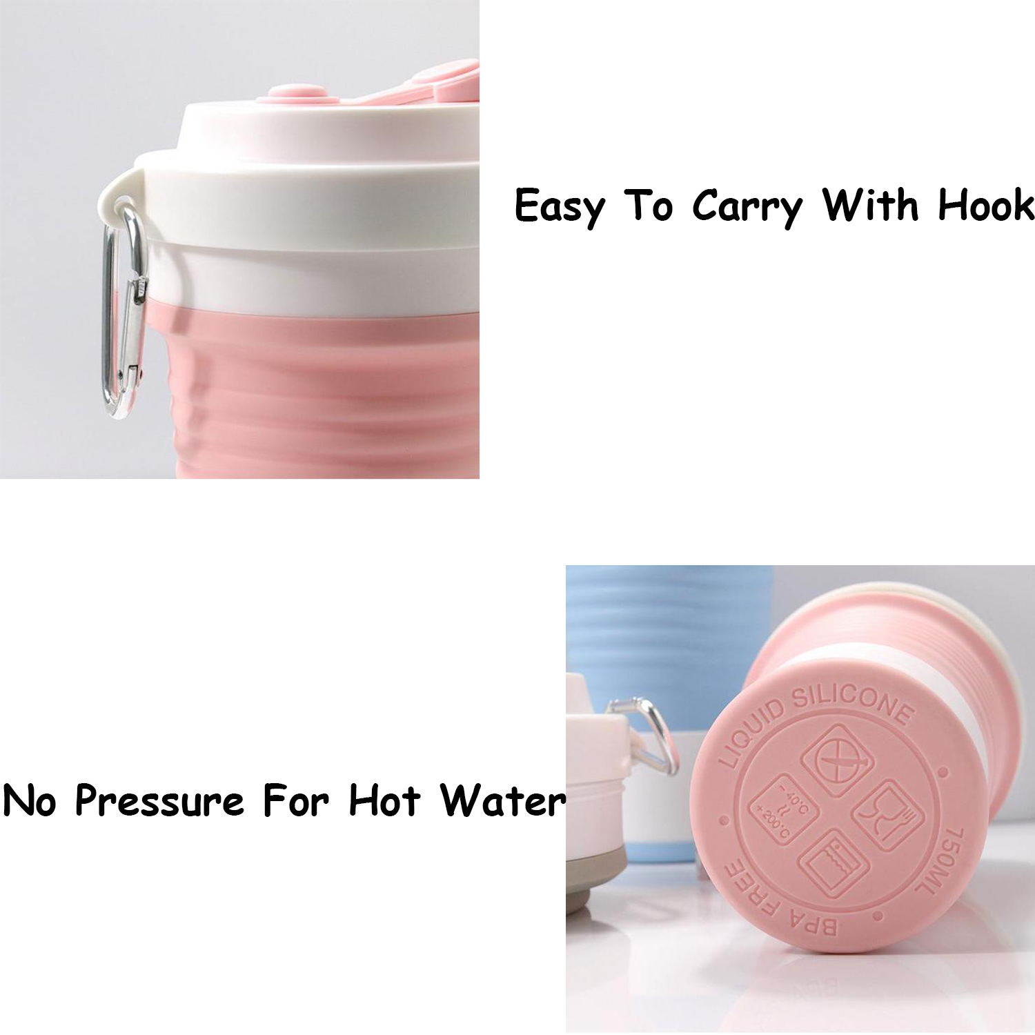 25oz Collapsible Food Grade Silicone Water Bottle 9
