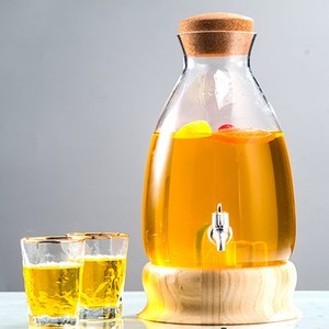6L Glass Juice Container With Leakproof Lid 6