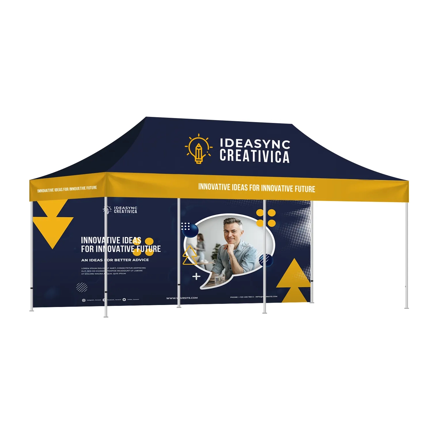 20 Ft Aluminum Canopy Tent Package With Topper and Frame 8