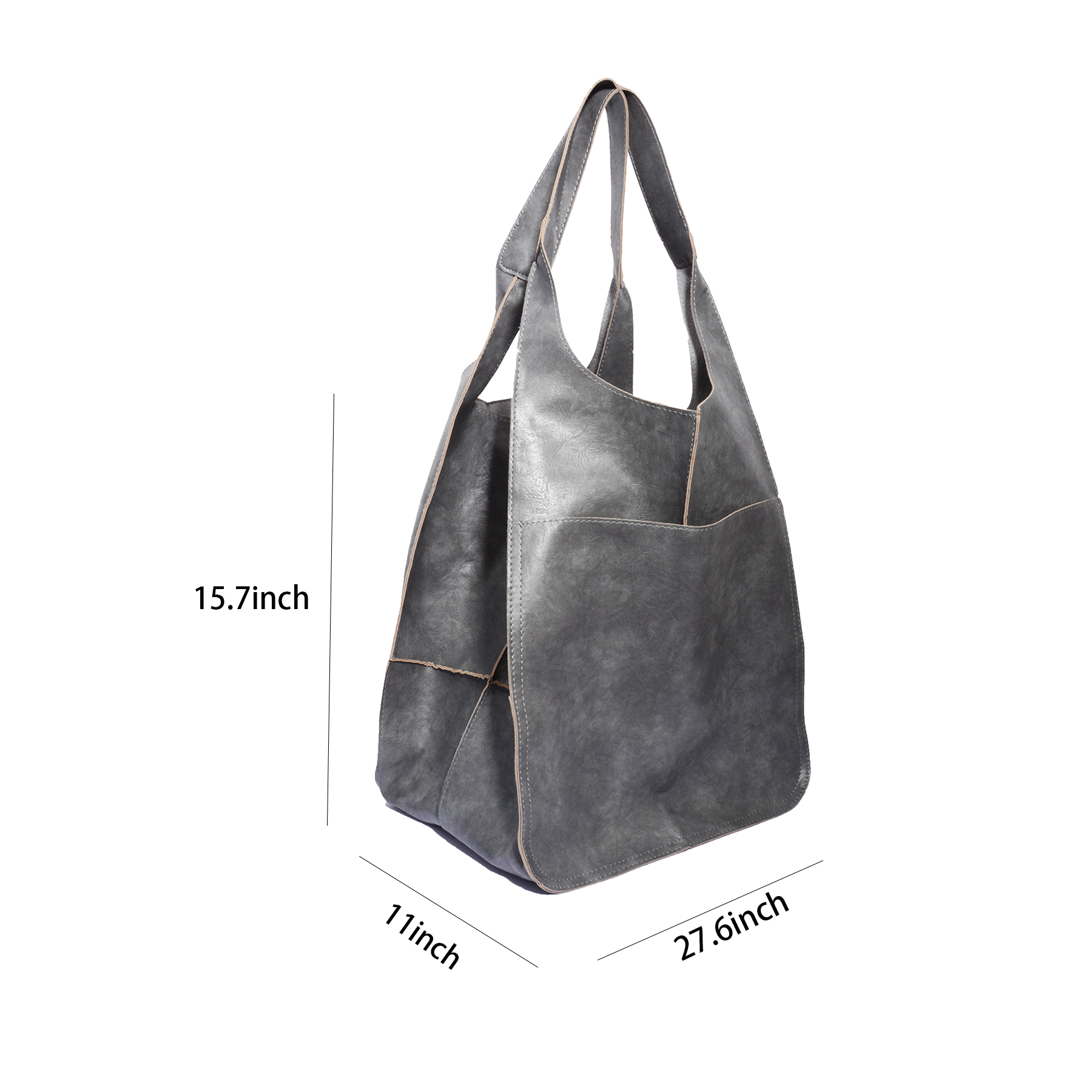 Large PU Leather Satchel Tote Shoulder Bags 8