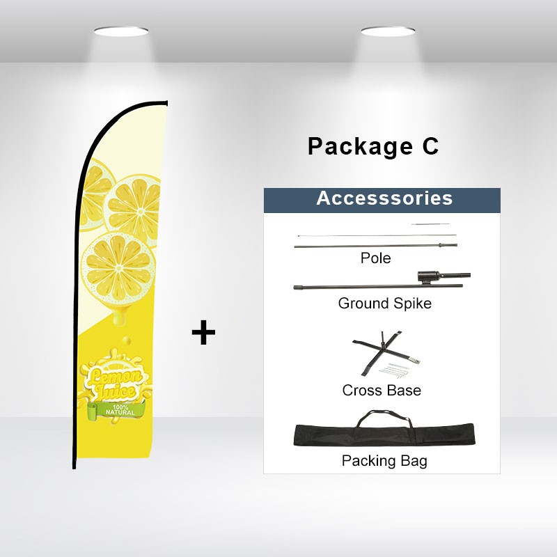 11ft Custom FEATHER FLAG Single Sided -Straight- PACKAGE "C" 3