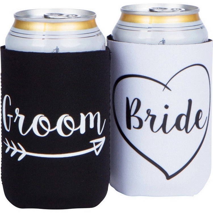 Collapsible Neoprene Beverage Insulator Can Holder, custom koozie with logo imprint 2