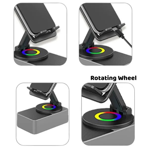 LED Phone Holder with Wireless Bluetooth Speaker Stand 3