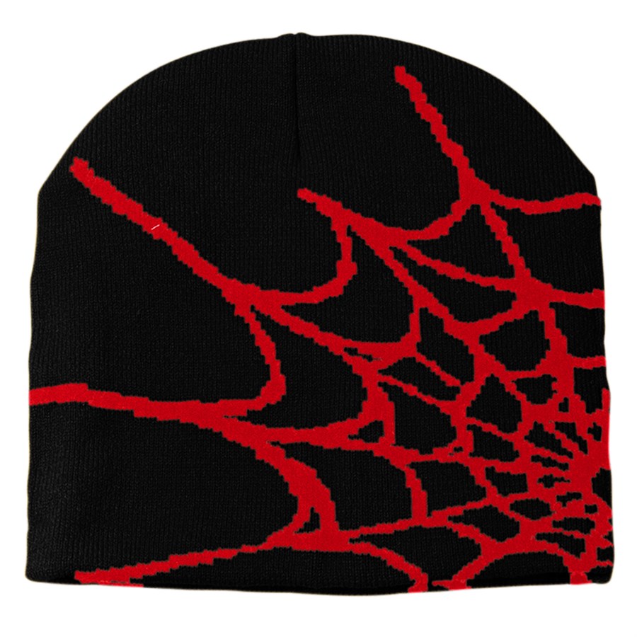 Spider Web Pattern Beanie with Custom Logo 17
