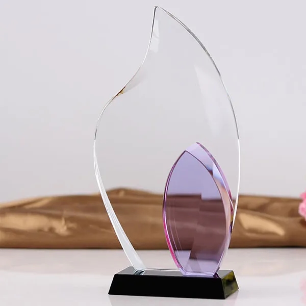 Green Leaf Shaped Crystal Awards 4