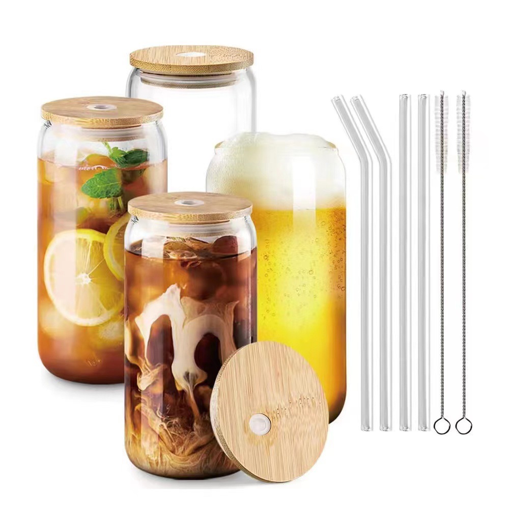 Glass Tumbler with Straw 1