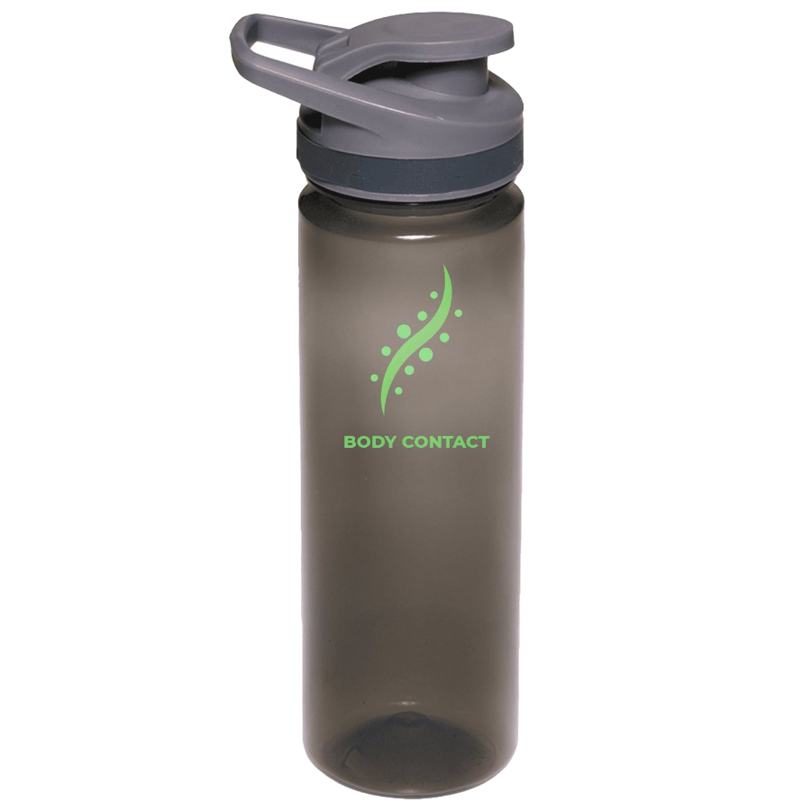 Plastic Sports Water Bottle with Flip Lid - Carry Handle, 22