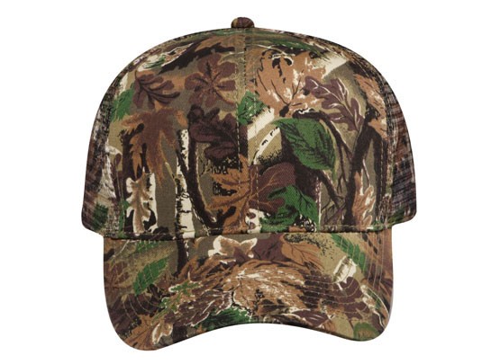 OTTO CAP® Camouflage 6 Panel Mid Profile Mesh Back Trucker Hat 5