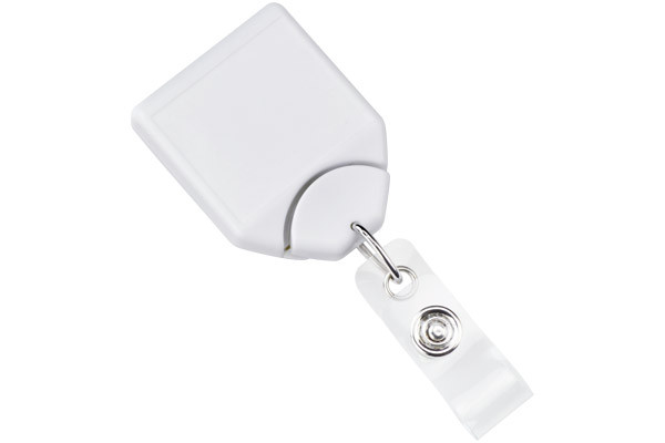 B-Reel Badge Reel w/Swivel Clip & Teeth (White) 1