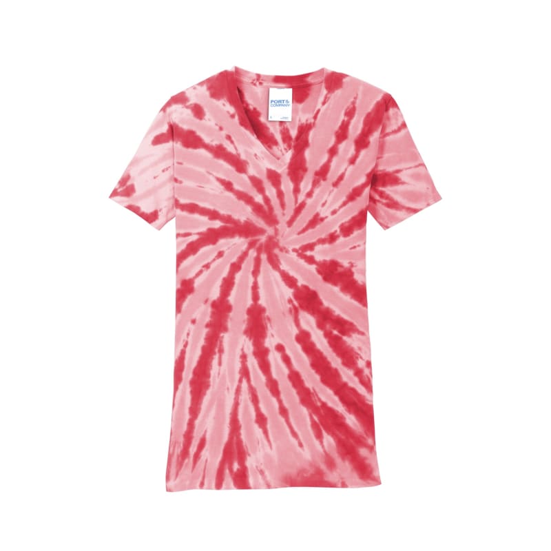 Port & Company Women's Tie-Dye V-Neck Tee. 79