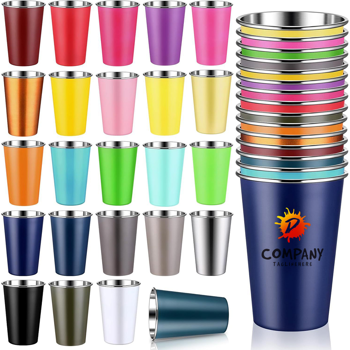 Stainless Steel Shatter-Resistant Stackable Drinking Cup 2