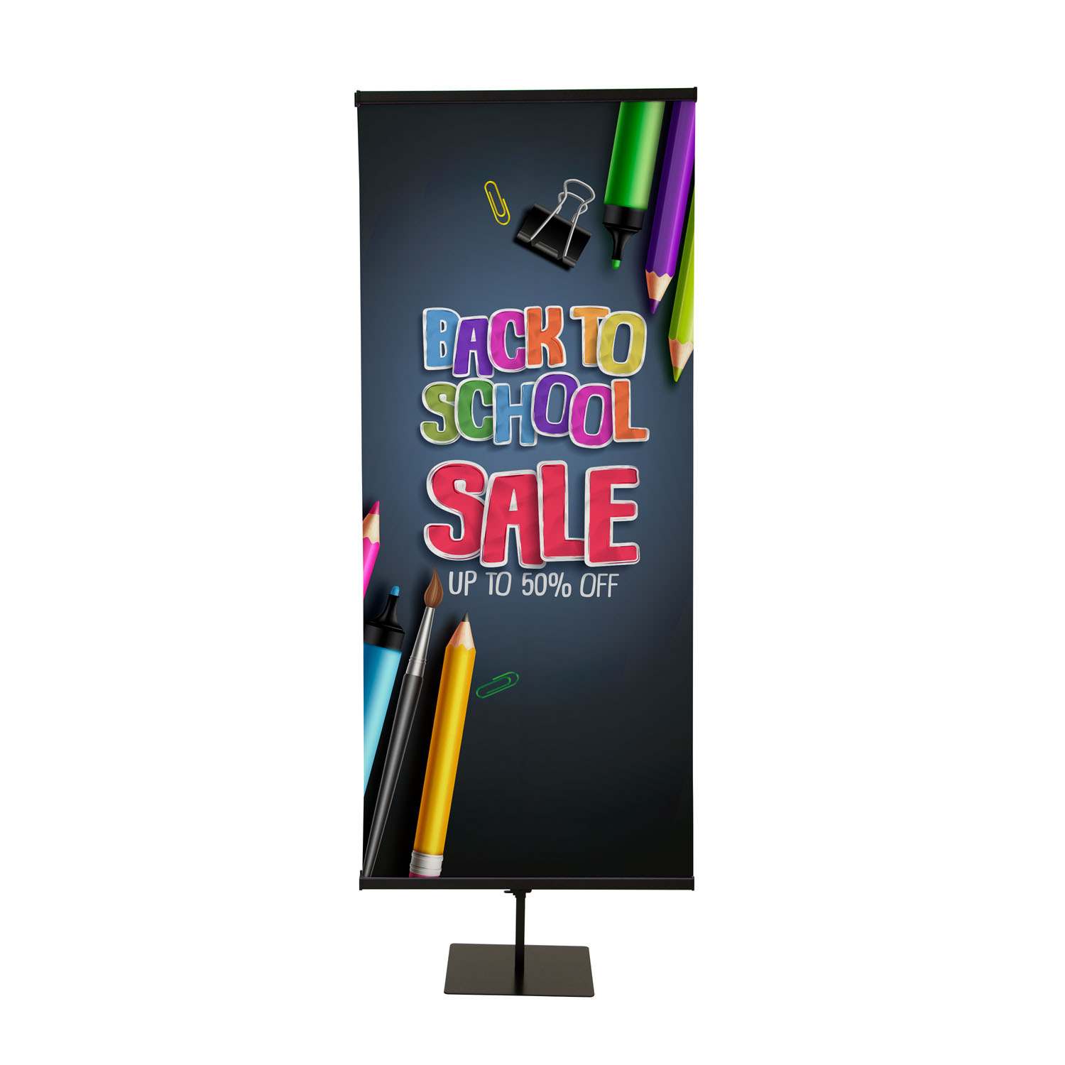 30" Everyday Snap Rail Banner Display Single-Sided Kit 8