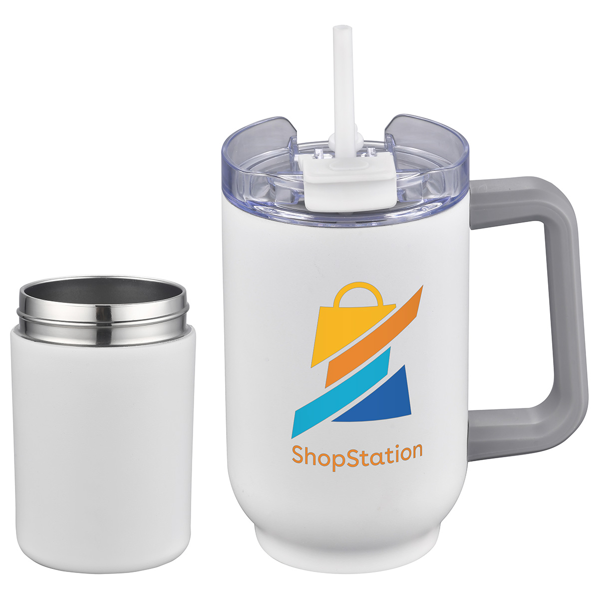 Novo Combo 20 oz Vacuum Insulated Stainless Steel Mug and Screw-On 12 oz Can Cooler 33